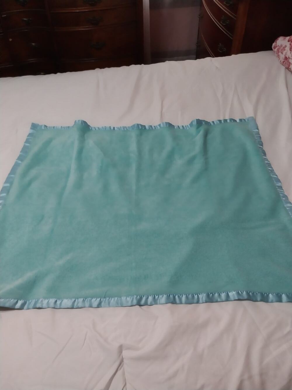 Northpoint Baby Blanket Blue With Satin Trim 28x38
